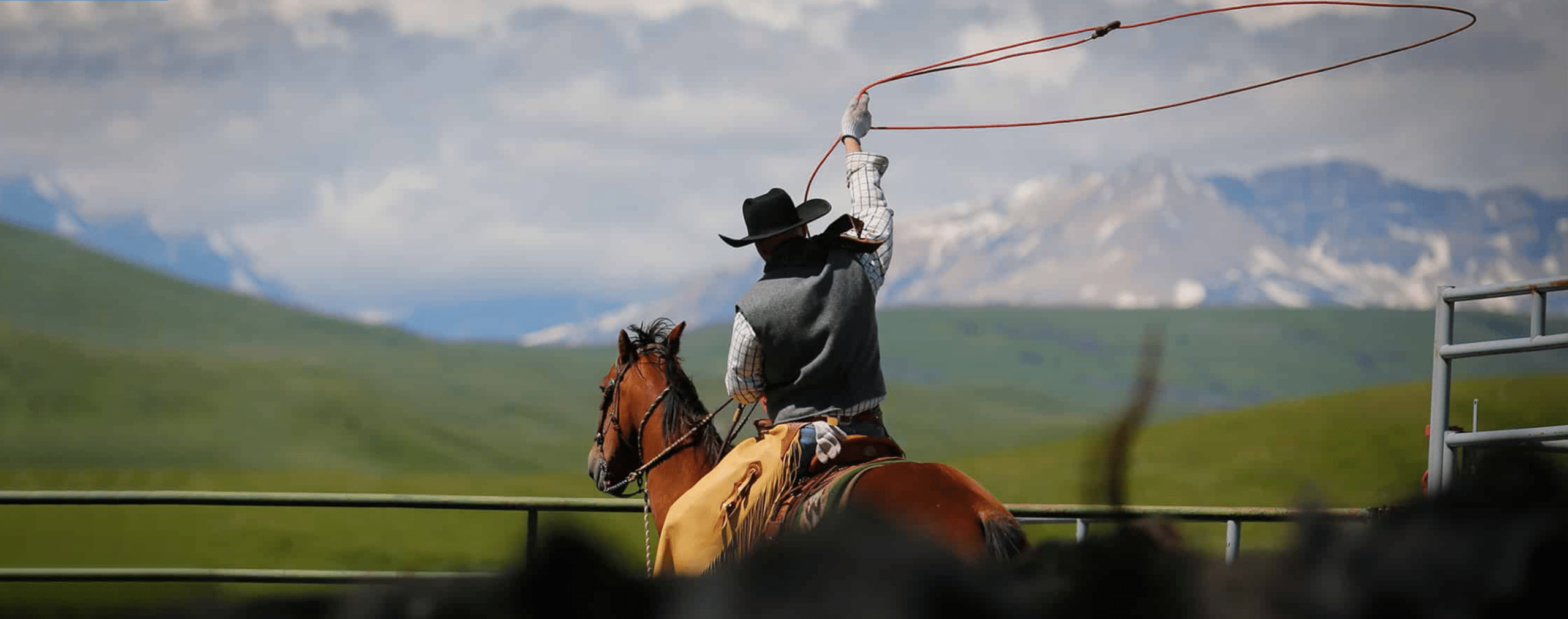 A Hand Roping at a Branding on the LF Ranch | Property Listed and Sold by Swan Land Company