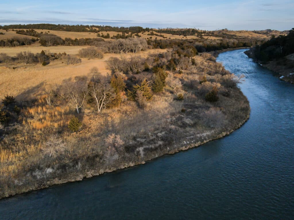 The Niobrara River, which borders the ranch on the south end for approximately ¼ of a mile, providing abundant fishing opportunities.